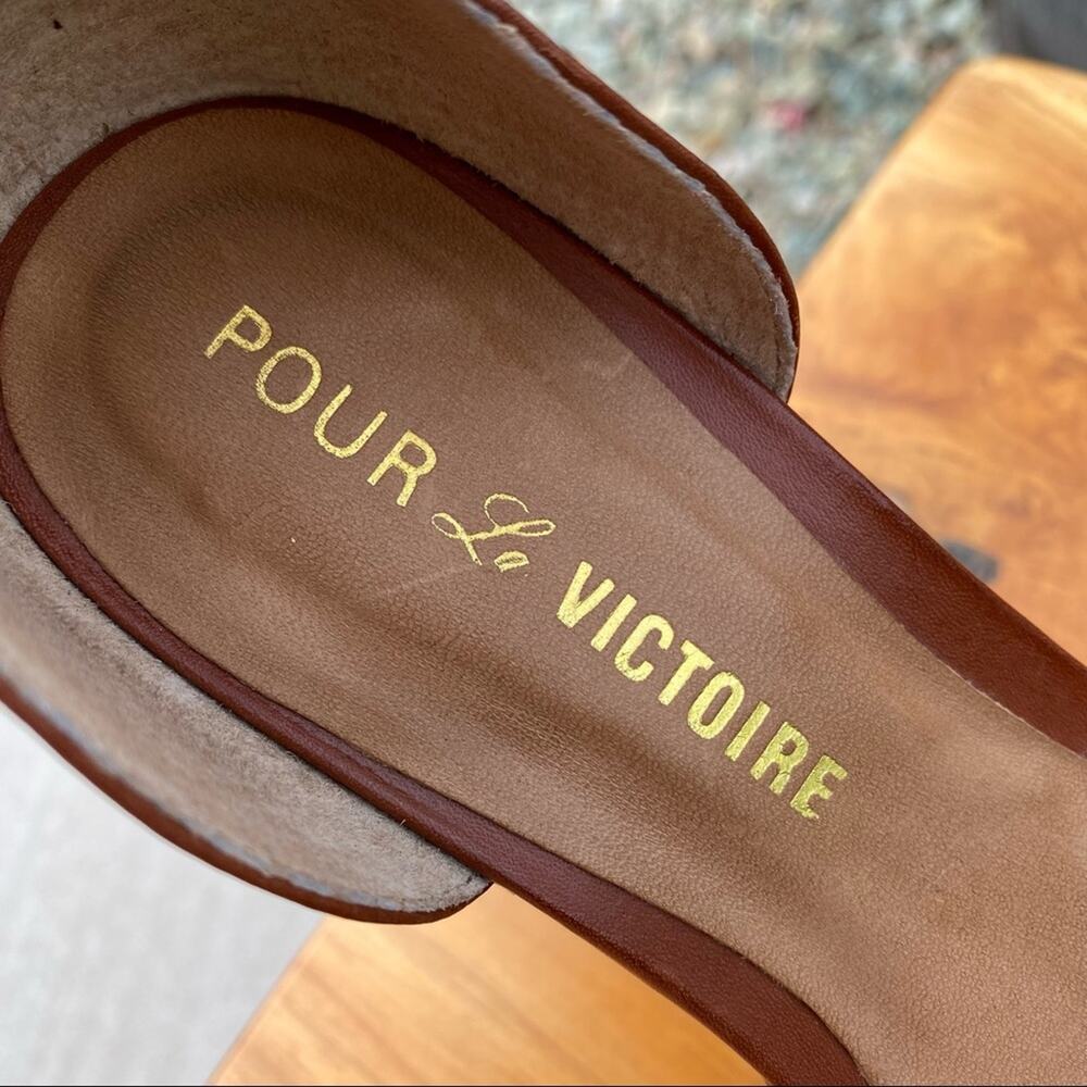 Pour La Victoire Italian Made Leather Soled Platform Wedges Size 6 - Picture 10 of 10